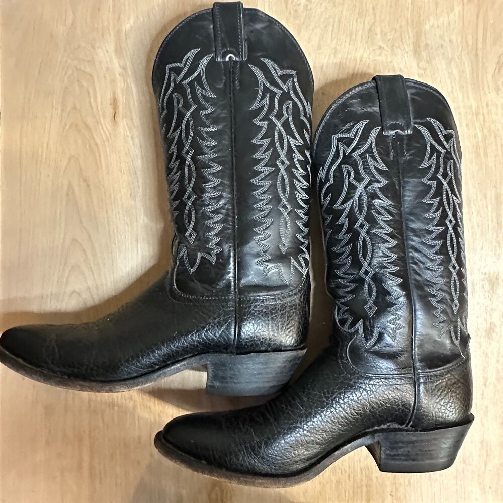 Men's Black Justin Cowboy Boots Size 9.5